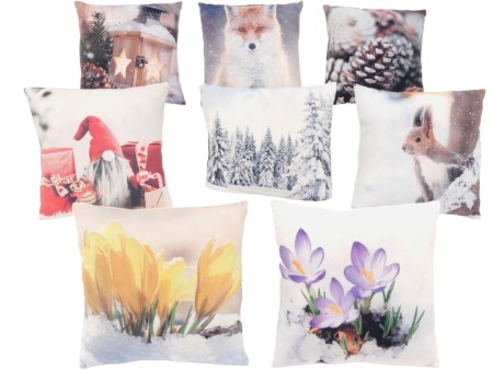 Kuschelkissen mit verschiedenen Wintermotiven